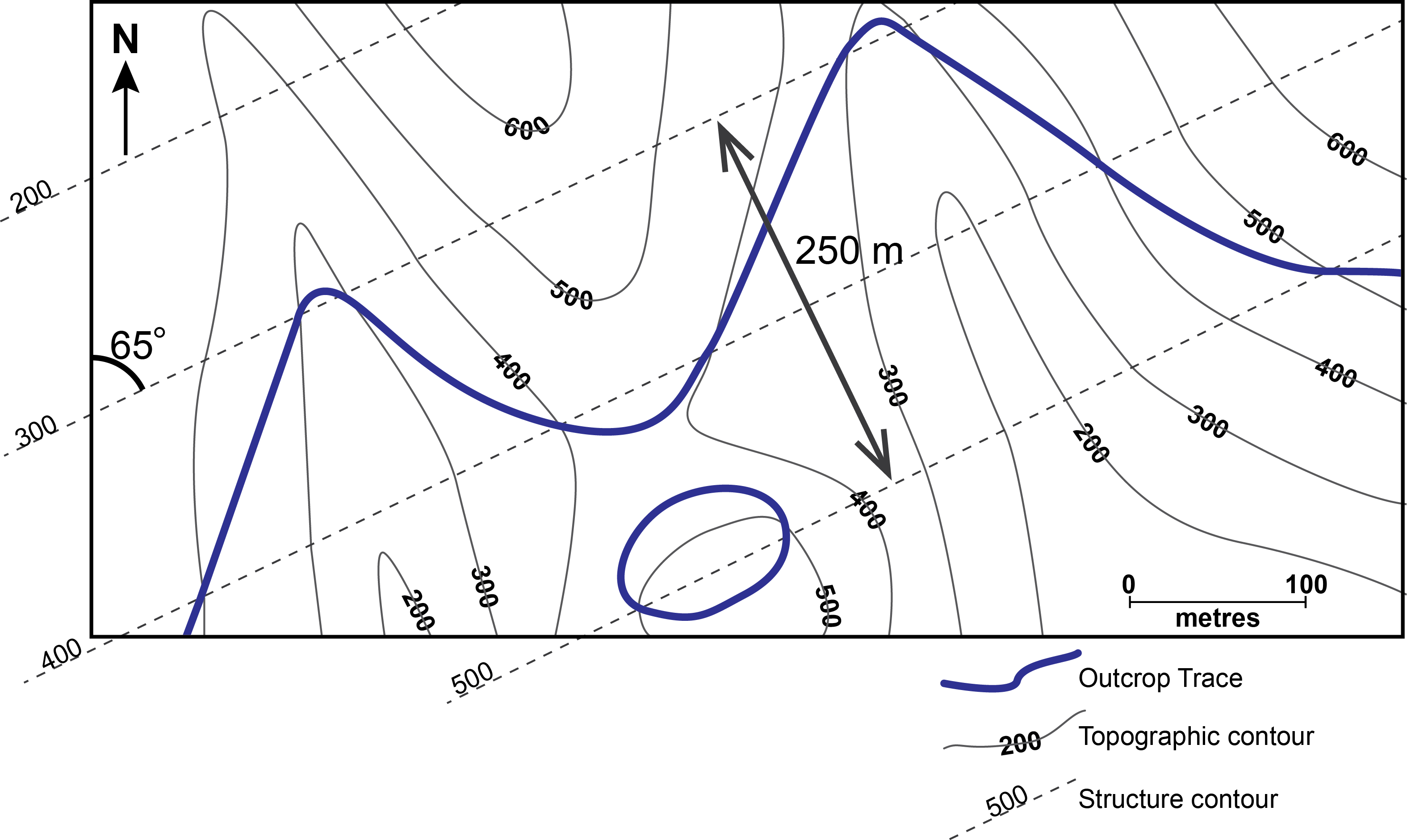 Structure contour construction on the map in Fig. 9
