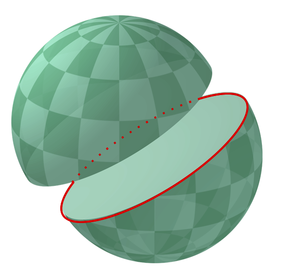 A bisected sphere