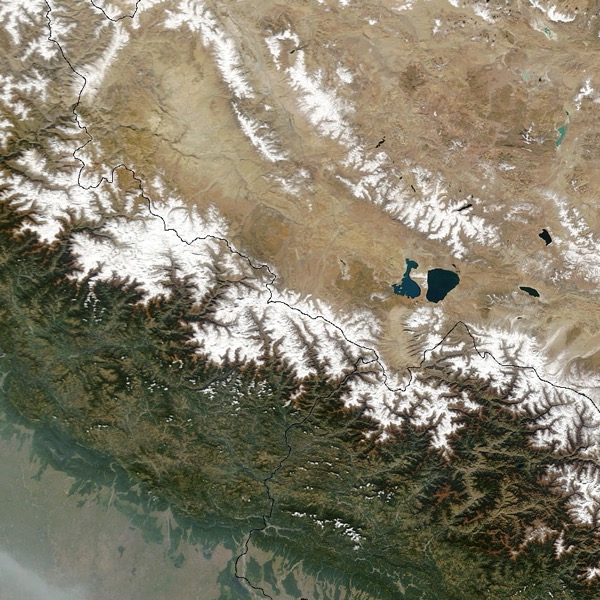 Aerial view of the Himalayas