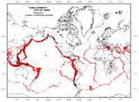 Earthquake map of the world