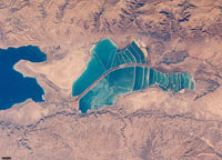 Salt evaportation ponds near the Dead Sea in Jordon.