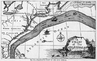 Mapa de Ben Franklin de la Corriente del Golfo