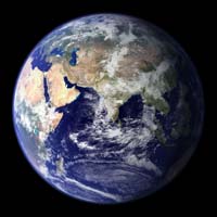 Globe view of Earth from space