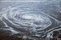 Whirlpool caused by tsunami in Japan, 2011