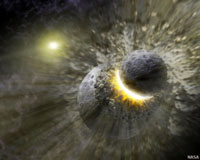 Formaci&oacute;n de la luna en el Sistema Solar temprano