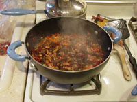 Boiling pot of soup