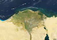 Delta del río Nilo desde el espacio