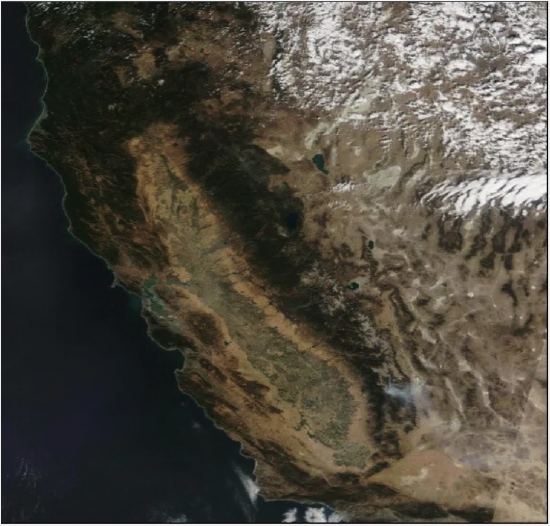 Figure 2.3, California from space.