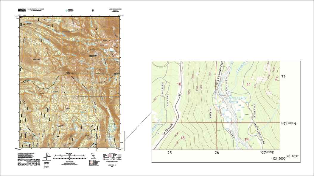 Figure 2.5, topographic map of Lassen Peak in California.