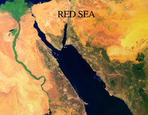 Infared image of the red sea