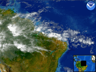 Tormentas convectivas sobre Brasil
