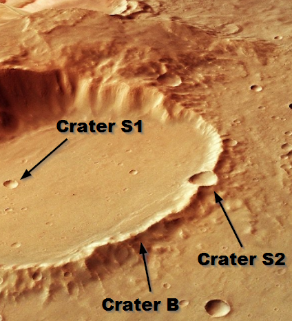 Martian imagery of superimposed craters for Exercise 3.9