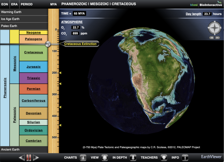 Static image of the Earth Viewer from Howard Hughes Medical Institute Biointeractive. From: https://www.biointeractive.org/classroom-resources/earthviewer. Use for educational purposes.