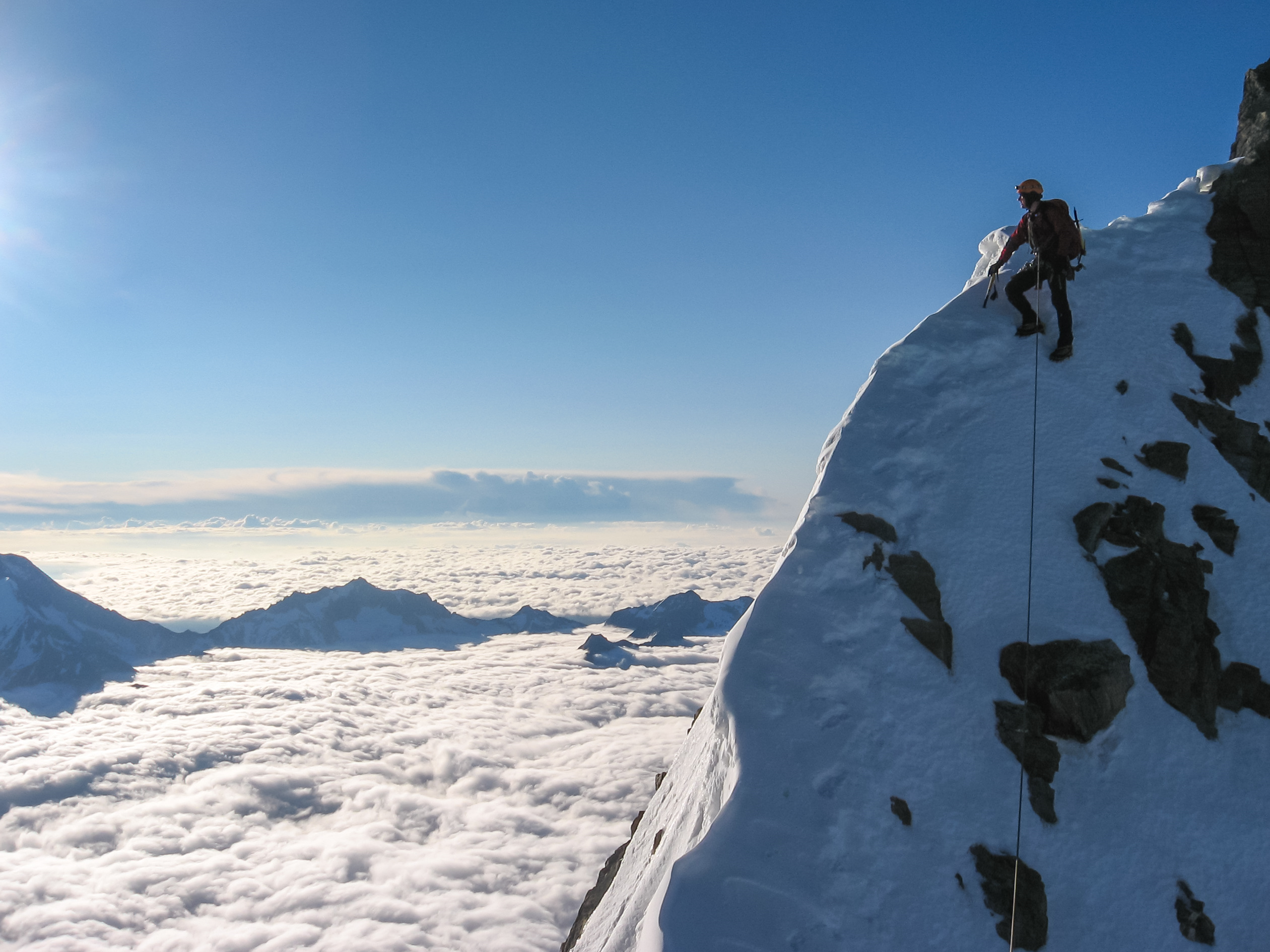 Mountain peaks sticking out of a cloudcover, European Alps