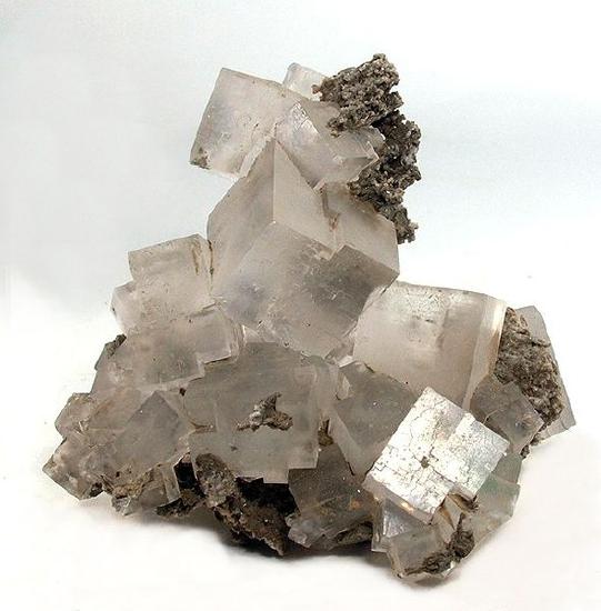 Transparent cubic crystals of halite