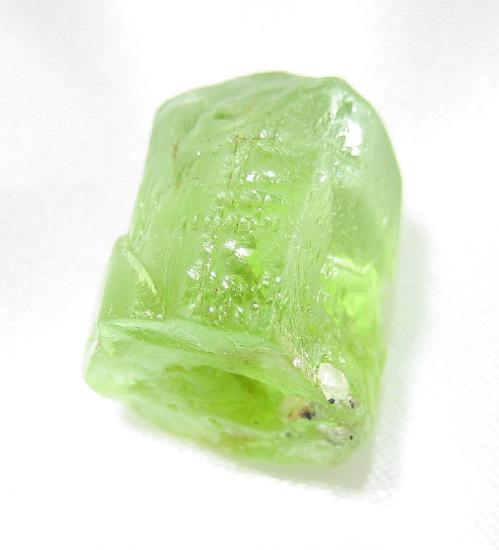 Transparent lime green prismatic crystal