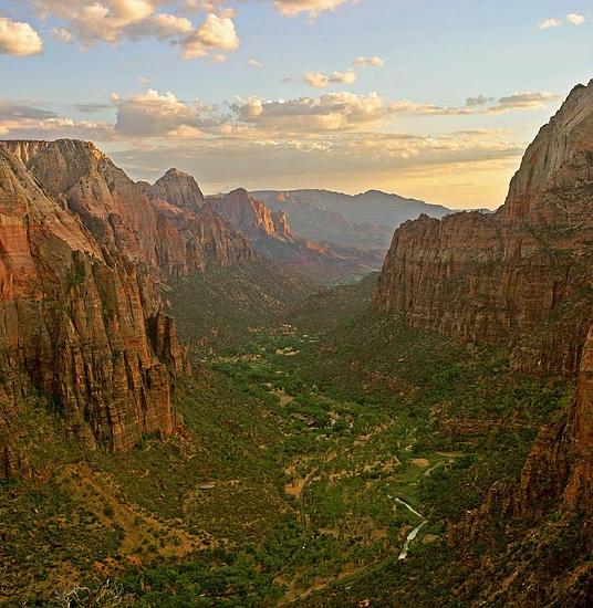 View of Navajo Sandstone from Angel's Landing in Zion National Park