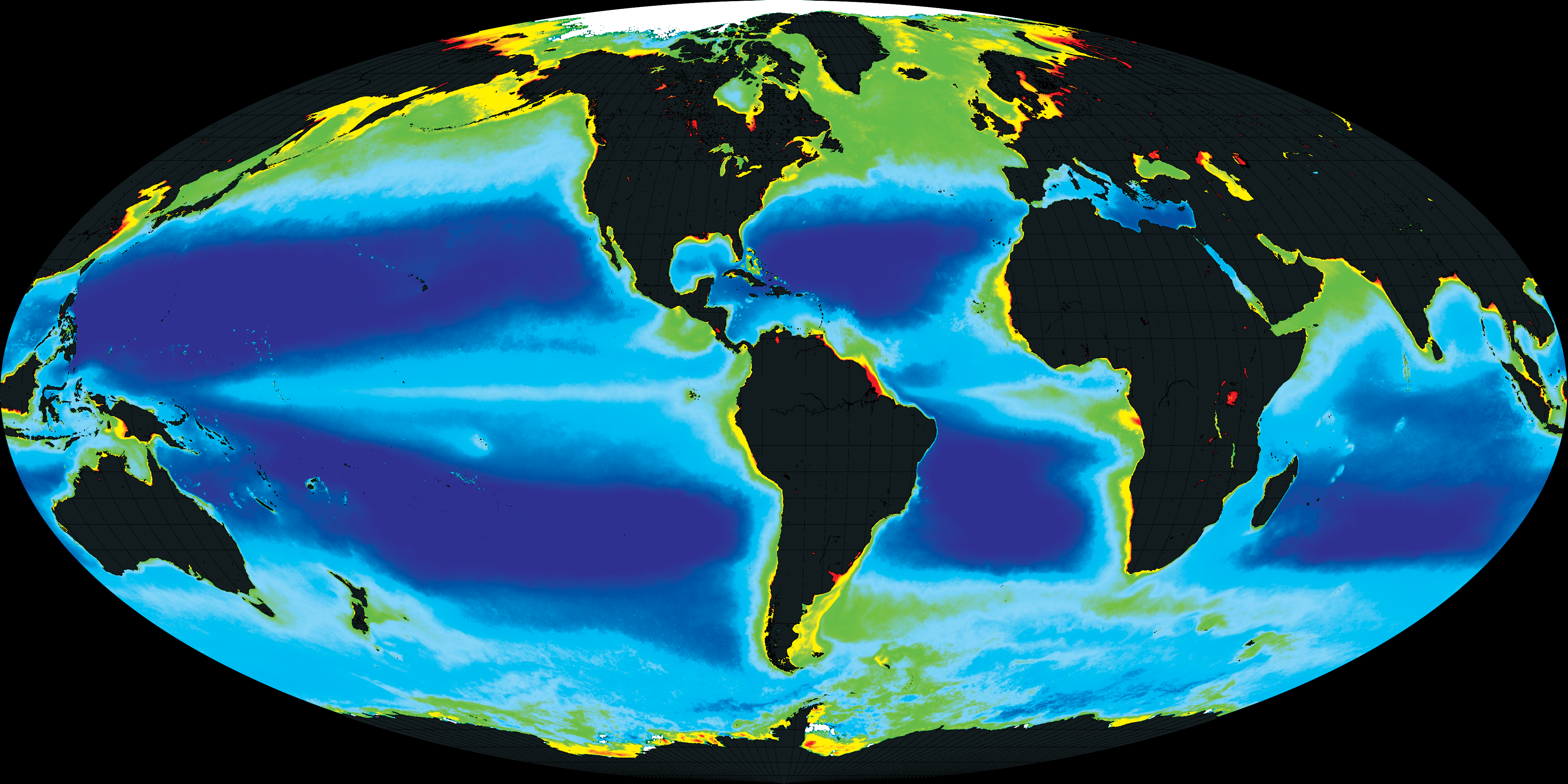 Global ocean color map