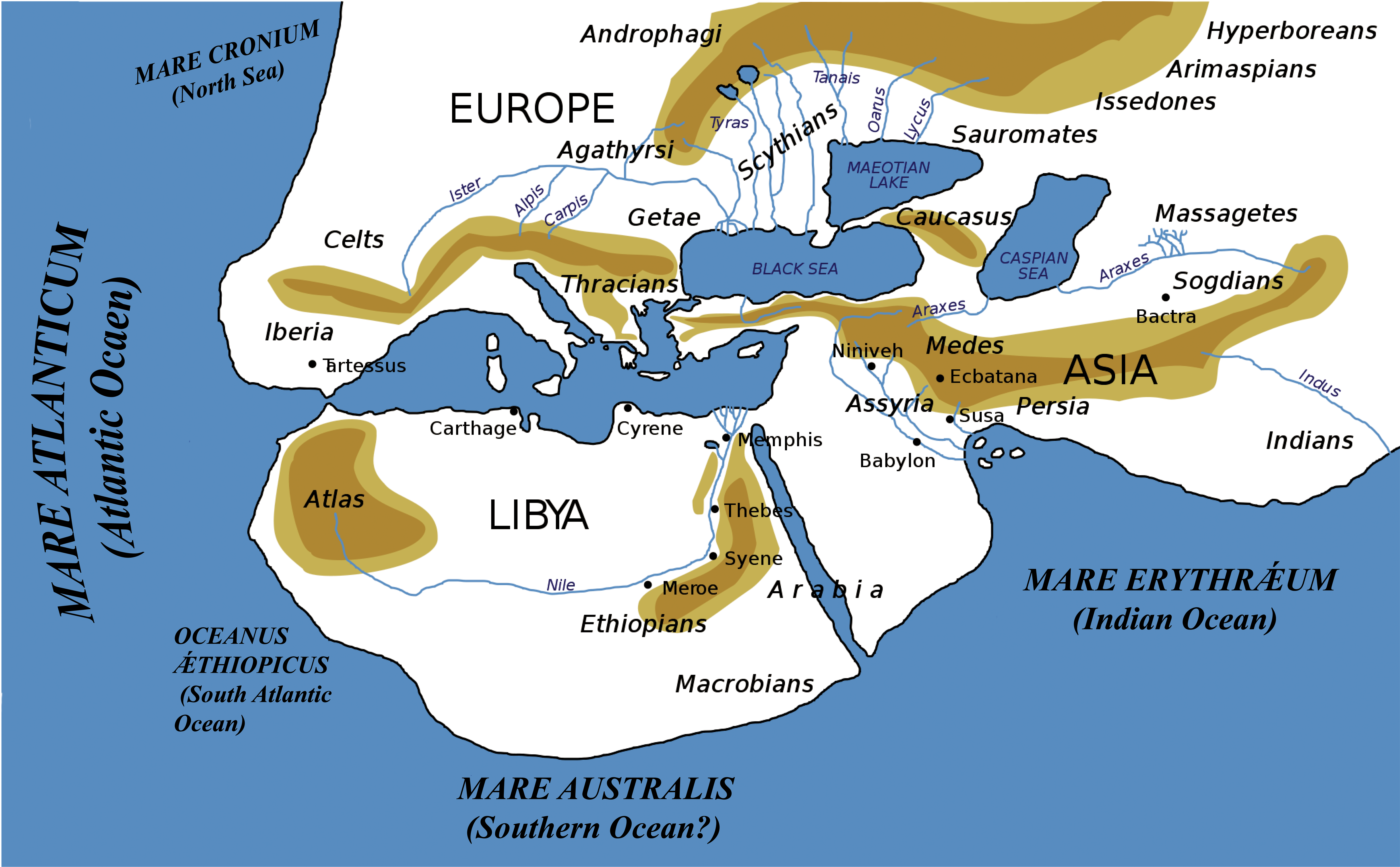 A distorted land between the Atlantic, Southern and Indian Oceans