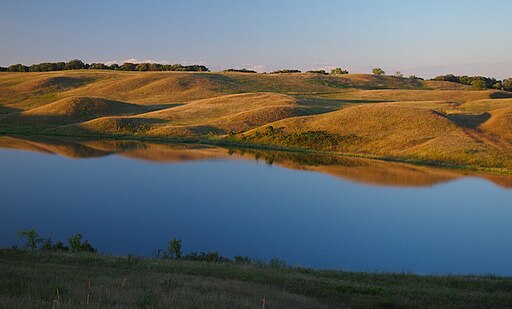 Small rounded kames and kettle lake.