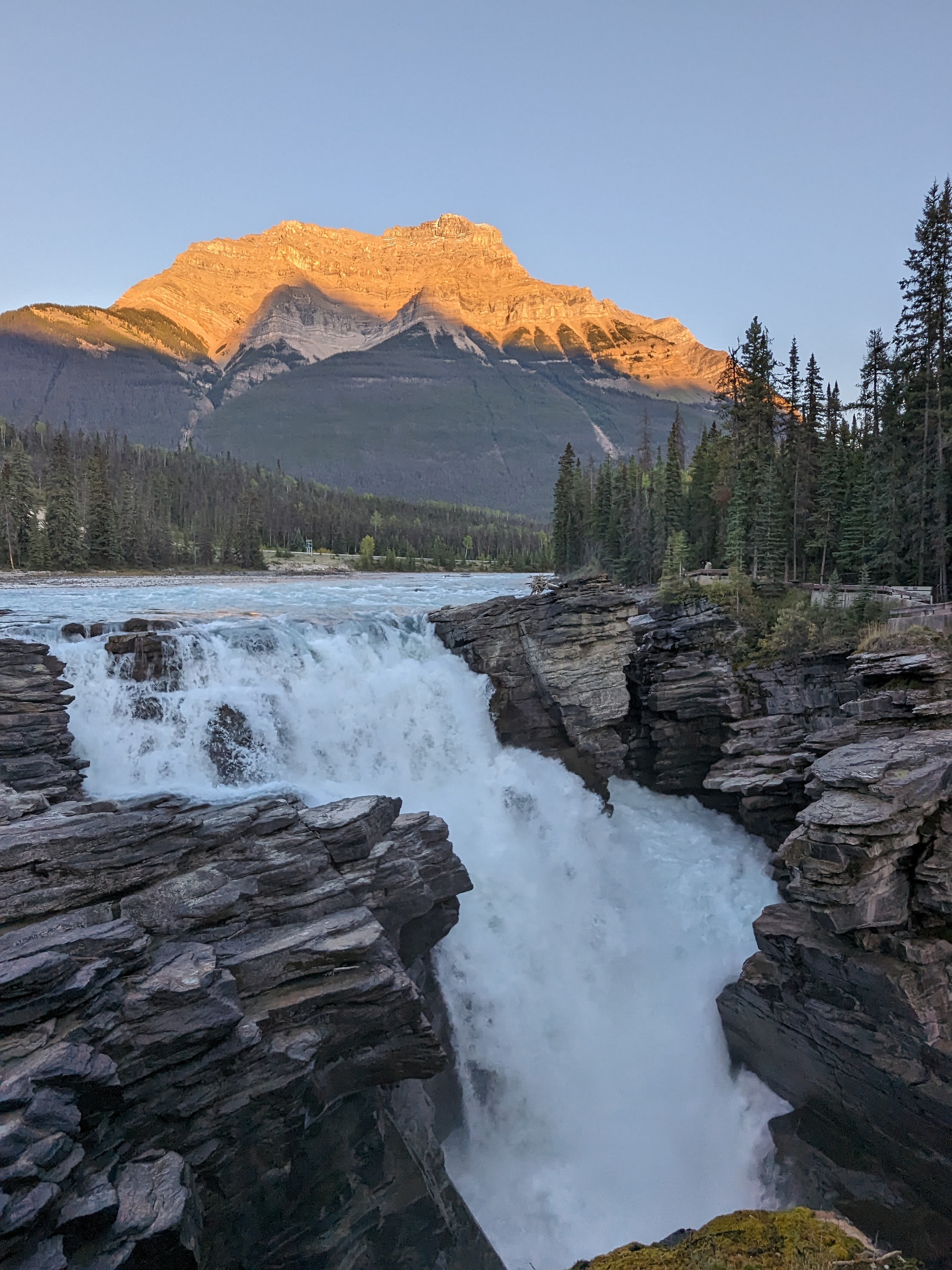 Athabasca Falls in Jasper National Park Canada.