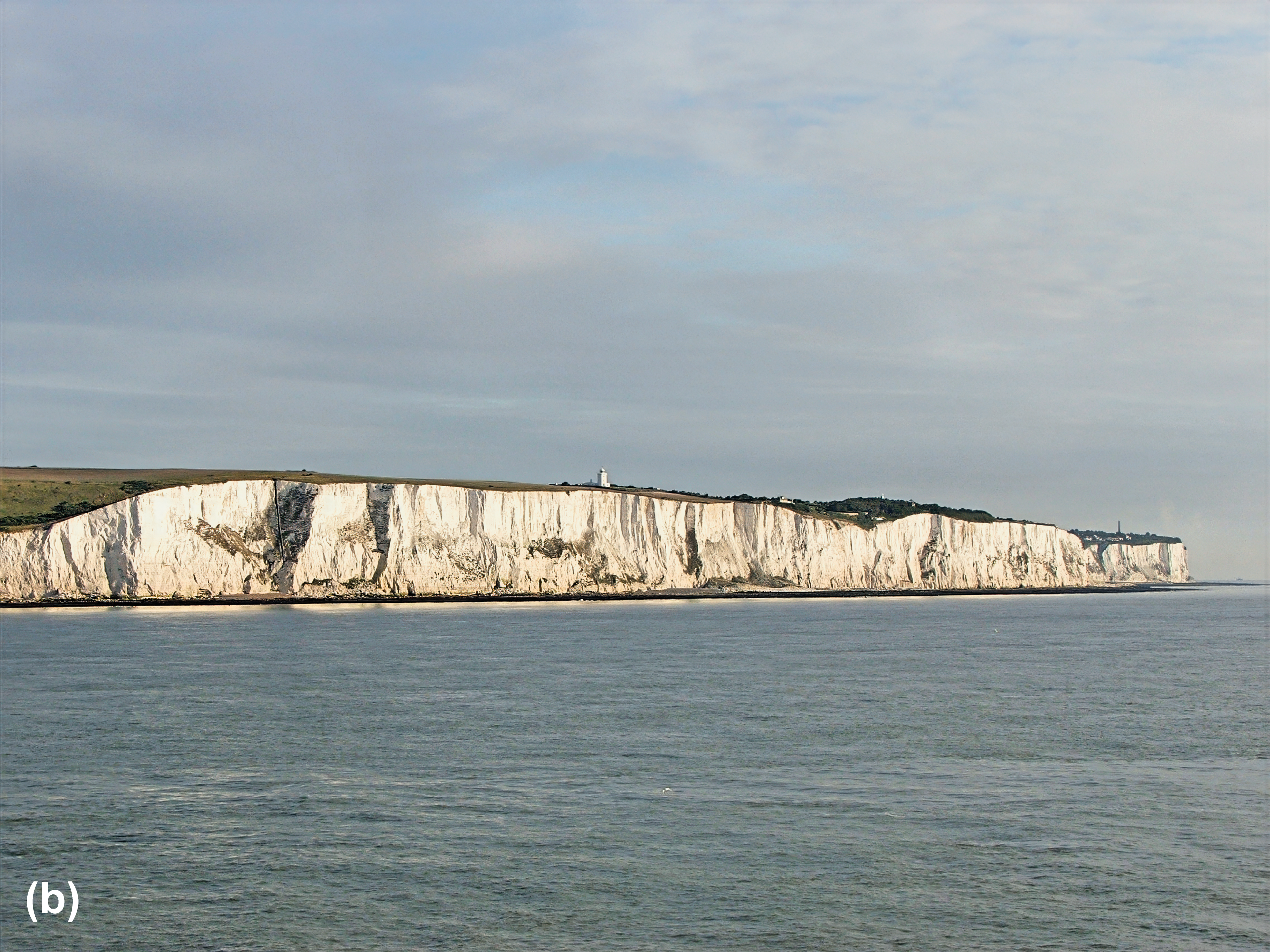 White cliffs next above sea