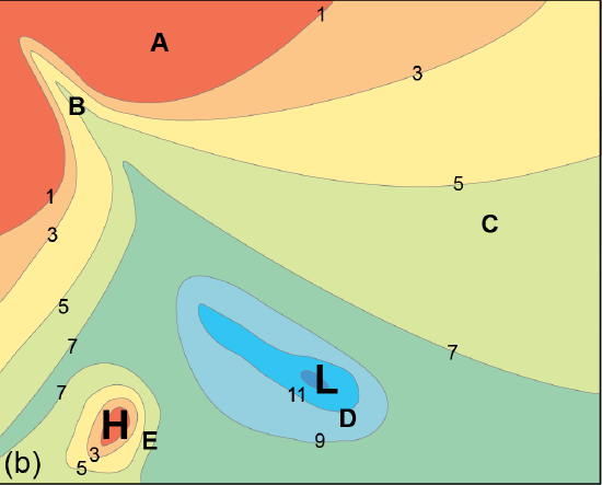 Example of simplified contour plot