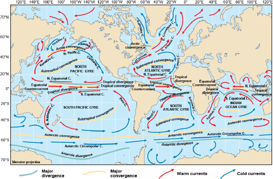 Global map of ocean currents