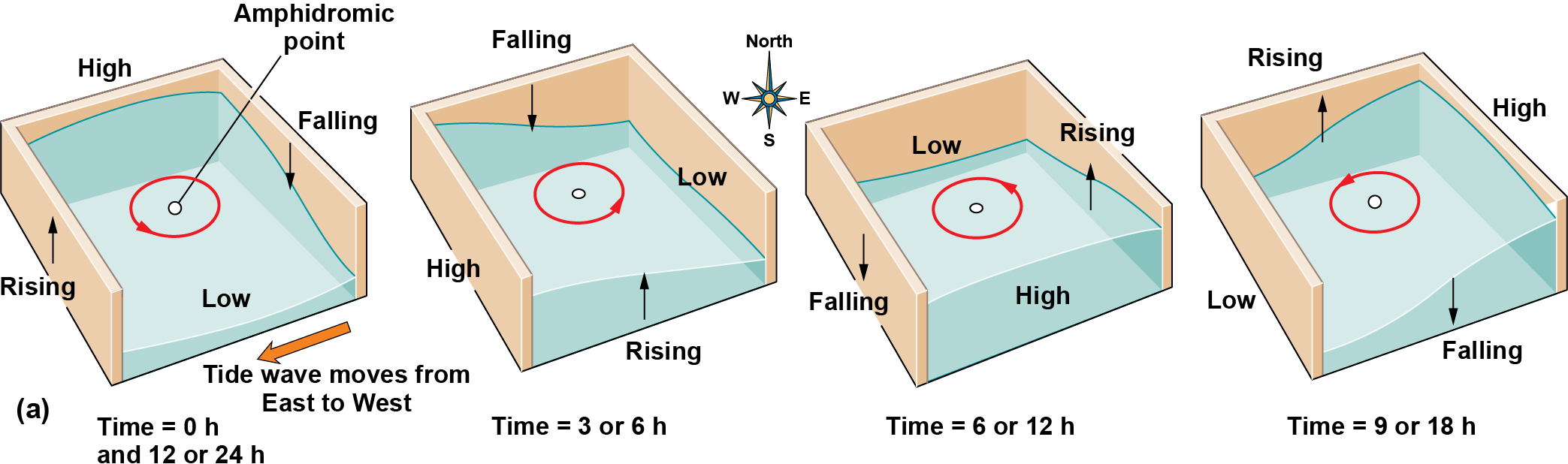 Water&rsquo;s sloshing movement as it moves in a confined space across 12 hours