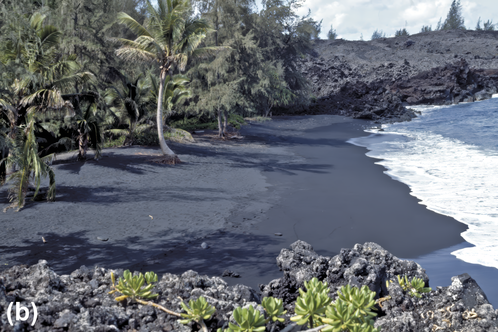 Black sand beach