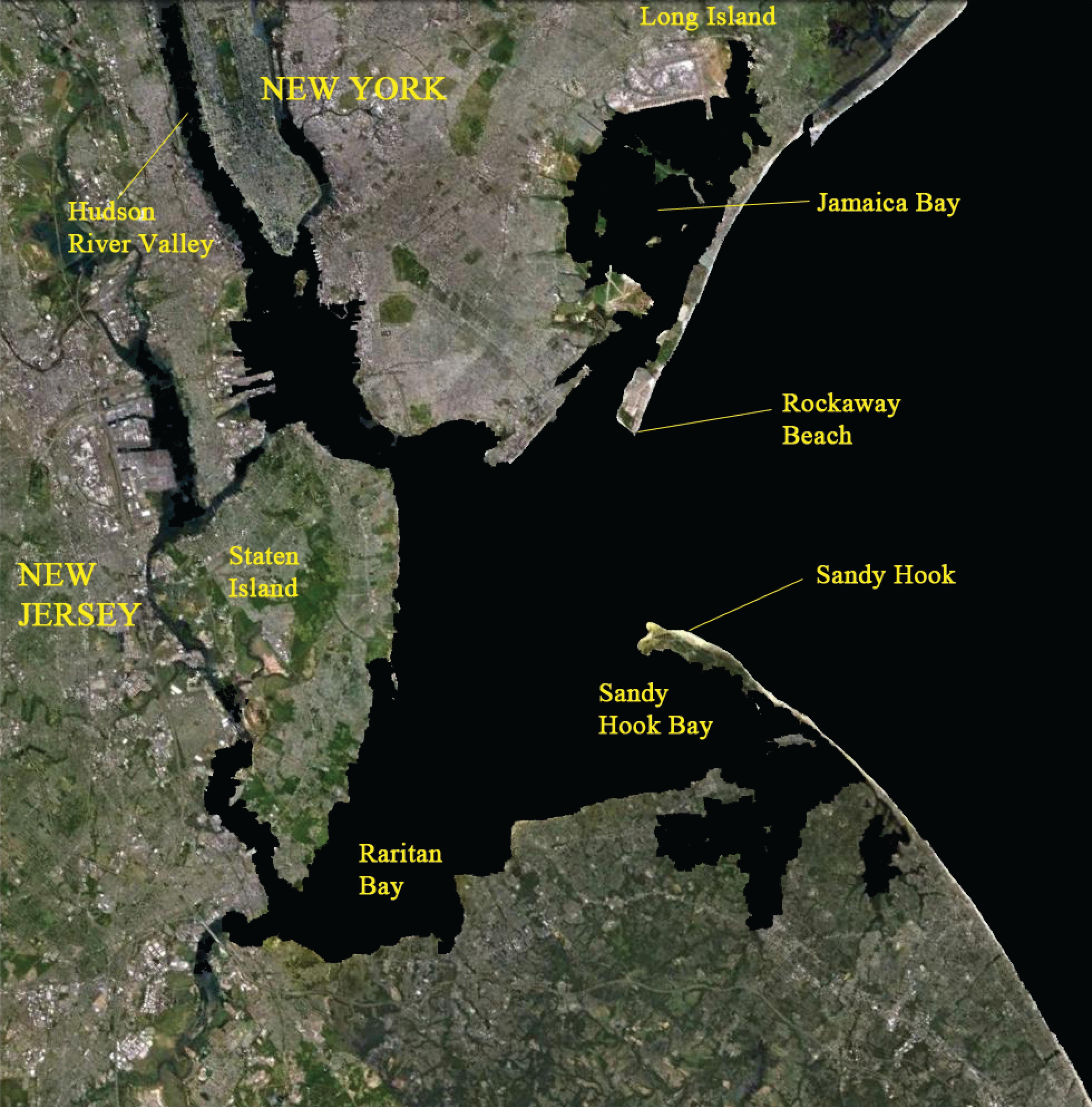 New York City and New Jersey from above