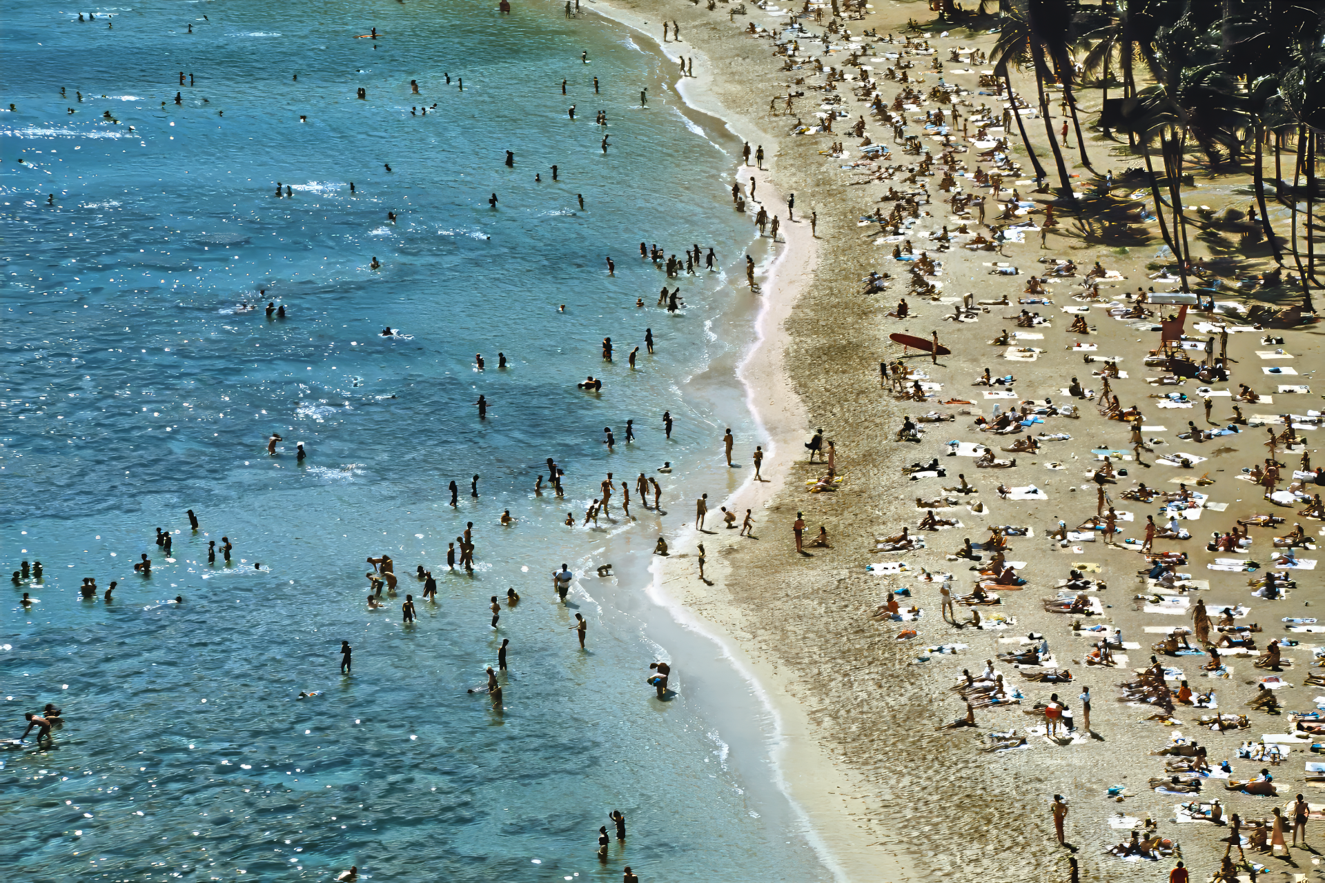 A crowded beach