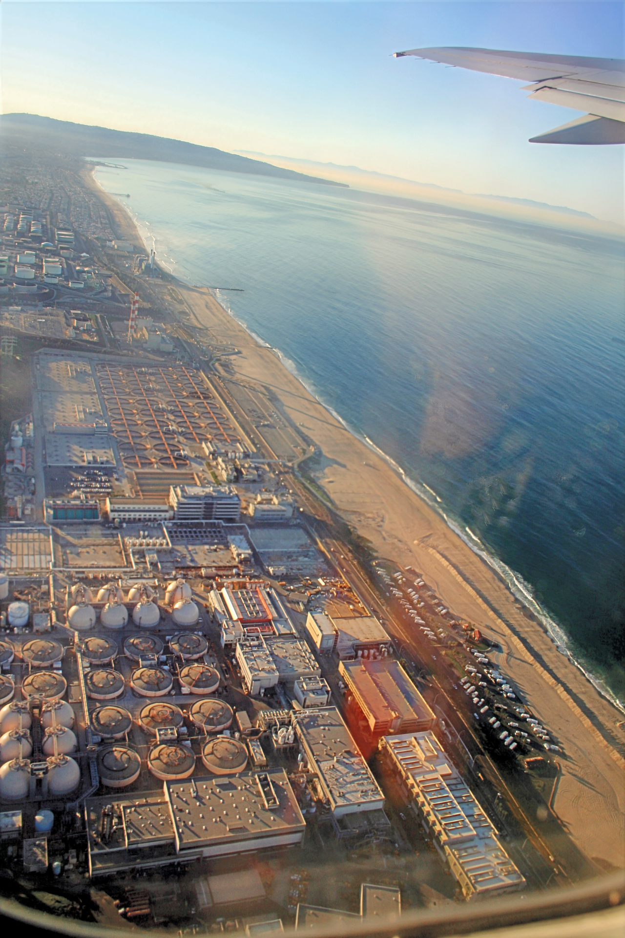 Sewage treatment plant next to the ocean