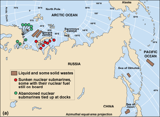 Map of Soviet nuclear dumping