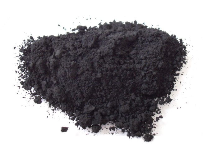 A pile of black carbon powder.