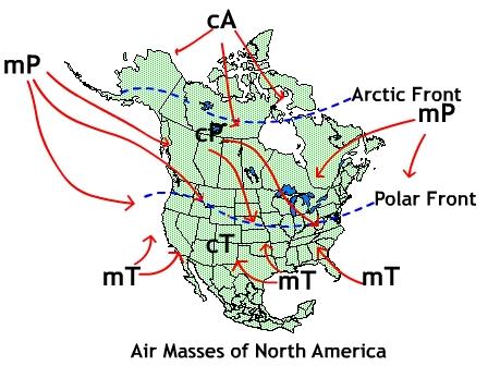 Map of North America. 