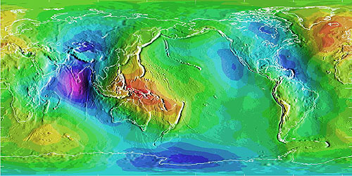 Mapa coloreado del Océano Índico y los continentes circundantes