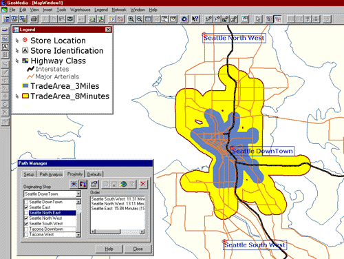 Скріншот центру Сіетла GeoMap