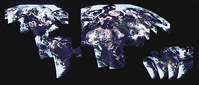 Imágenes satelitales de tierra empalmadas