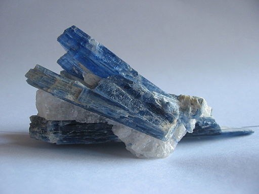 Kyanite is an electric-blue metamorphic mineral.