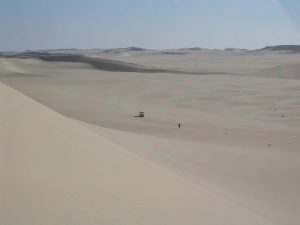 The Sahara Desert, a sea of sand or erg.