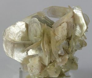 Sheets of muscovite mica in crystal mass