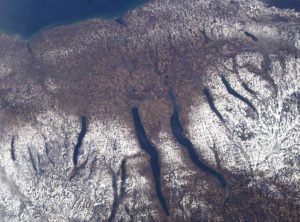 Satellite view of Finger Lakes region of New York