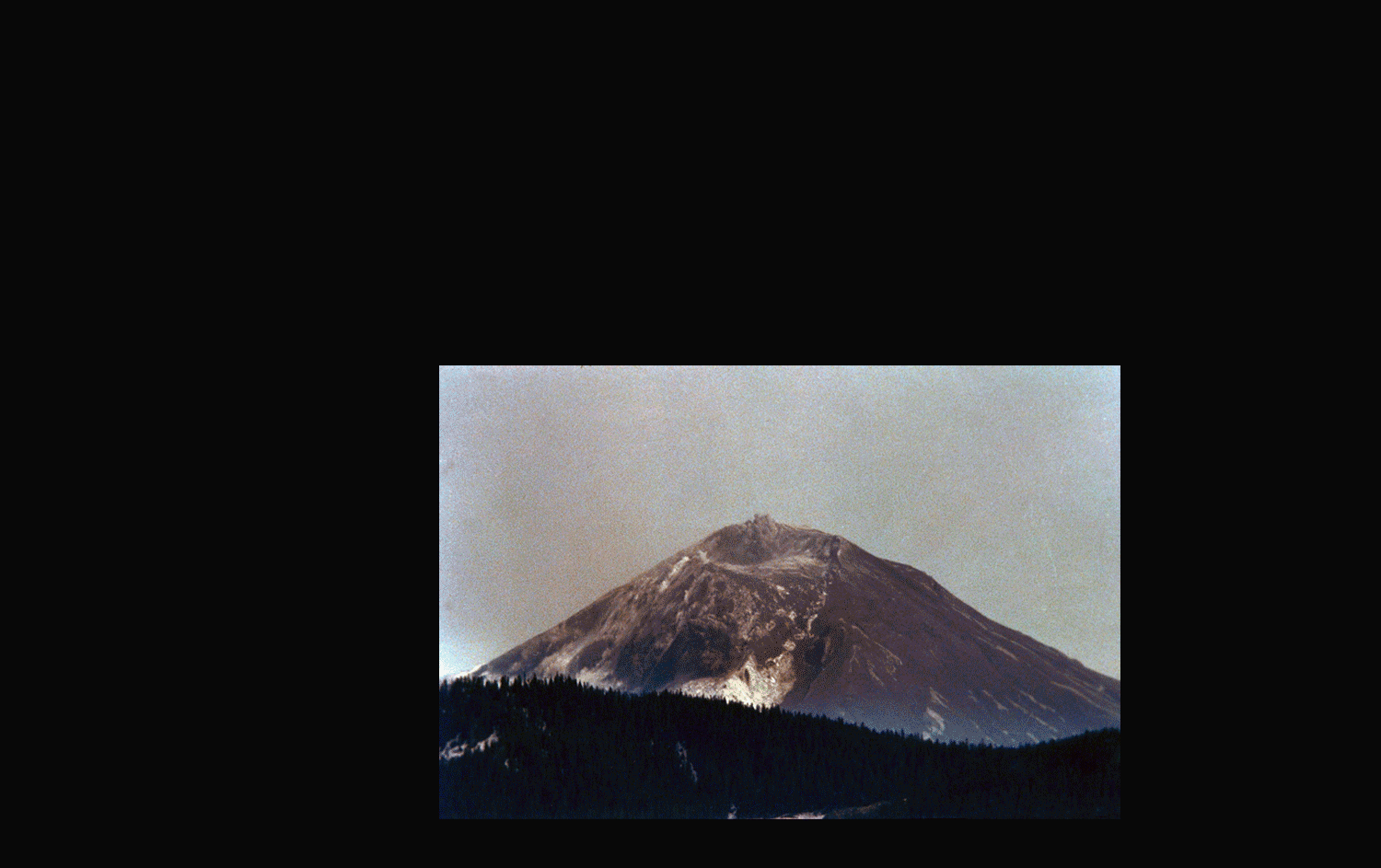 By Associated Press, via The Atlantic, https://www.theatlantic.com/photo/2015/05/the-eruption-of-mount-st-helens-in-1980/393557/ Series of images showing half of the mountain releasing as a giant landslide and ash billowing out from underneath.