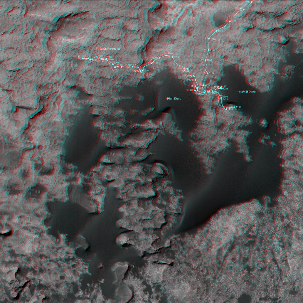 Anaglyph satellite image of High dune