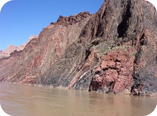 The Precambrian craton is exposed in the Grand Canyon where the Colorado River has cut through the younger sedimentary rocks