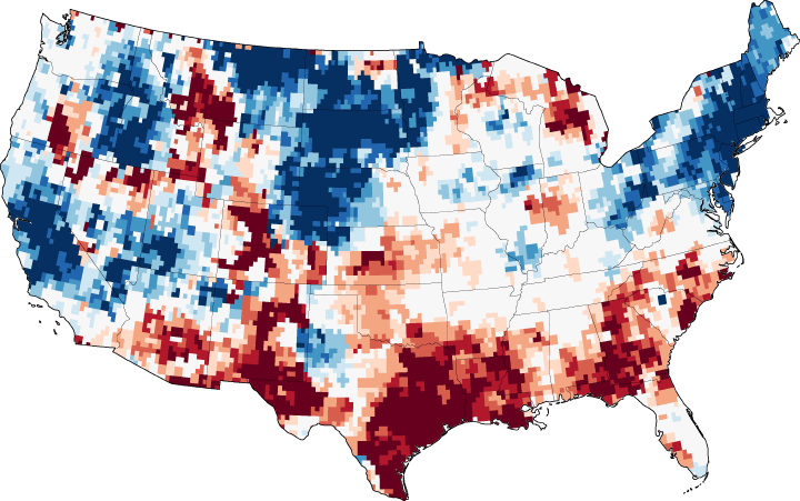 Map of groundwater levels in the United States